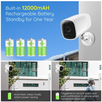 ZOSI 1080P Saugumo IP Wifi Vaizdo Led Cam Domofonas VAIZDO Kamera, Įkraunama Baterija su Detektorius, Jutiklis USB Kištukas į Duris