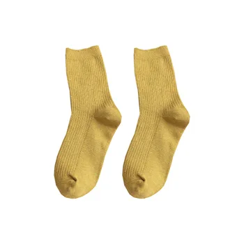 8 porų aukštos kokybės moterų mados 2019 m. rudenį, žiemą moterų dviguba adata kojinės grynos medvilnės vaikų retro moterų kojinės