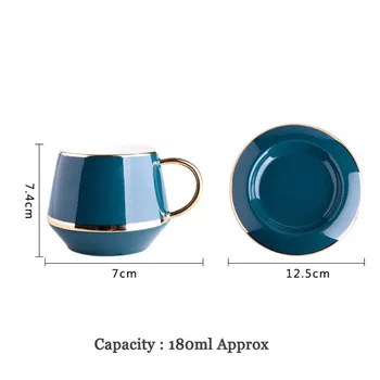 YeFine 180ML Keramikos Arbatos Puodelio Nustatyti Kavos Puodeliai ir Lėkštė Europos Stiliaus Pusryčiai Pieno Taurės Home Office Teacup Porceliano Drinkware