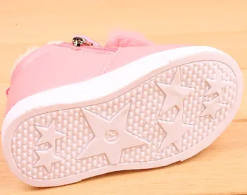 2018 m. žiemos Šiltas baby PU odos batai Vaikams Mados Berniukų, Mergaičių Sneaker Batai Vaikas Šiltas Baby Laisvalaikio Bateliai Mielas Minkštas batai