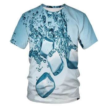 Mados Vasaros Vandenyno Vandens Lašas 3D Spausdinimo Laisvalaikio vyriški marškinėliai Lauko Sporto marškinėliai vyriški Prarasti Trumpas Rankovės Marškinėliai