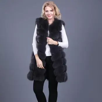 2020 ponios naujas natūralus lapės kailio liemenė nekilnojamojo fox fur coat ilgai lauke lapės liemenė Europos žiemos šiltas mados gatvės stilius