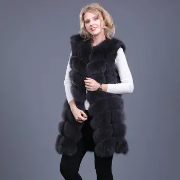 2020 ponios naujas natūralus lapės kailio liemenė nekilnojamojo fox fur coat ilgai lauke lapės liemenė Europos žiemos šiltas mados gatvės stilius