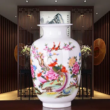Naujas Atvykimo Antikvariniai Jingdezhen Plonas Kinijos Vaza Su Gėlėmis ir Paukščių Modelius Keramikos Stalo Porceliano Vaza Dekoratyvinė Vaza