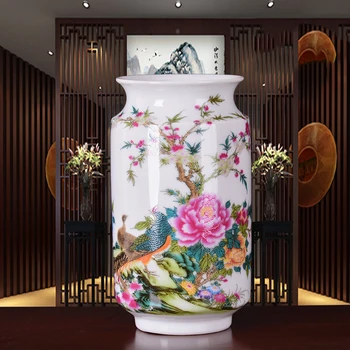Naujas Atvykimo Antikvariniai Jingdezhen Plonas Kinijos Vaza Su Gėlėmis ir Paukščių Modelius Keramikos Stalo Porceliano Vaza Dekoratyvinė Vaza