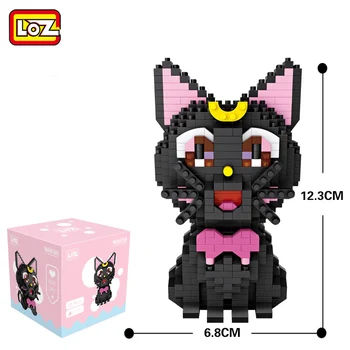 LOZ Deimantų Blokai Sailor Moon Luna Blokai juoda katė Plytų Pav LOZ Blokai Nustatyti Žaislas 9210 9794