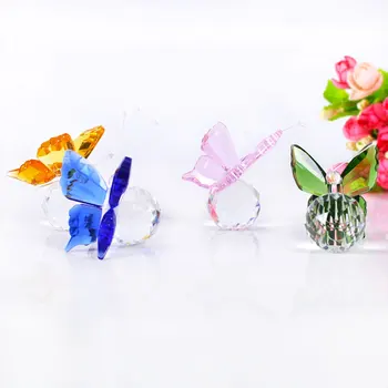 K9 Rankų Darbo Crystal Butterfly Stiklo Gyvūnų Figūrėlės Miniatiūros Amatų Vestuvių Dovanos Svečių Namų Dekoro Priedai