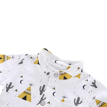 Vasaros Kūdikių Berniukų Atsitiktinis Trumpas Rankovės Gėlių Piramidės, Print T-shirt Viršūnes+Šortai Kostiumas Rinkinys
