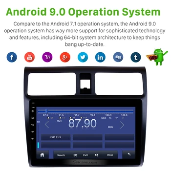 Seicane 10.1 Colių 2Din Android 9.0 Automobilio Radijo Wifi Multimedia Grotuvas GPS Galvos Vienetas 2005 m. 2006 m. 2007 m. 2008 M. 2009 M. 2010 M. Suzuki Swift