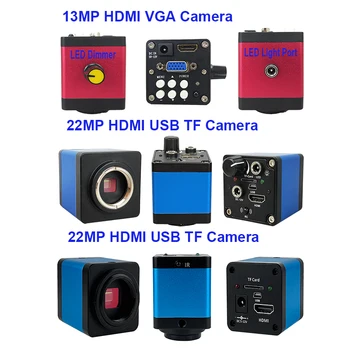 3.5-45X 13MP HDMI VGA /22MP USB TF HD Trinokulinis Stereo Remonto Mikroskopas su Skaitmenine Kamera LED Objektyvo Stovas Telefono Litavimo Įrankiai