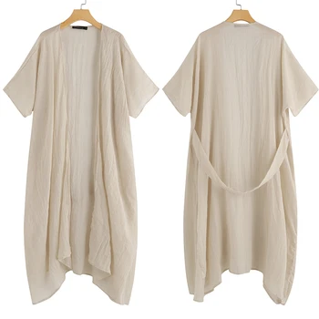 Celmia Moterų Vintage Marškinėliai Kimono Megztinis Laisvas Ilgas Palaidinė Juostinės Atsitiktinis Paplūdimio Cover Up Blusas, Plius Dydis S-5XL Viršūnes Femininas