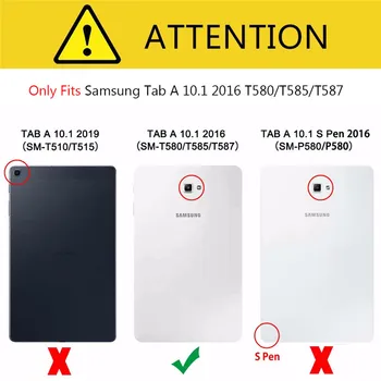 Tabletę atsparus smūgiams Sunkiosios Su Stovu Pakabinti Case For Samsung Galaxy Tab A6 10.1 2016 T580 T585 SM-T585 T580N Padengti Funda