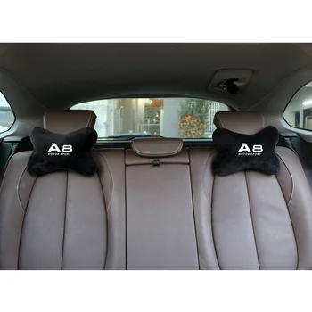 1pcs Medvilnės flanelė Automobilių kaklo pagalvės abi pusės viena pagalvėlės atveju, Audi a8 b5 b6 b7 b8 c6 c7 c8 8v 8p TT Automobilių Stilius