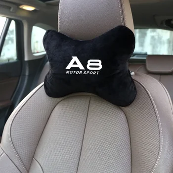 1pcs Medvilnės flanelė Automobilių kaklo pagalvės abi pusės viena pagalvėlės atveju, Audi a8 b5 b6 b7 b8 c6 c7 c8 8v 8p TT Automobilių Stilius