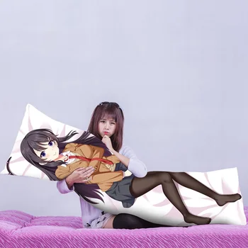 Lapkričio Anime Rascal Nėra Svajonė Bunny Mergina Senpai Seishun Buta Yaro Dakimakura kūno pagalvė padengti atveju hugging užvalkalas