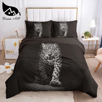 Svajonė NS Black Wolf Big Cat Cheetah jogo de cama Patalynės, Namų Tekstilės Nustatyti Karalienė Patalyne, Antklode Padengti Užvalkalas Patalynės Komplektai