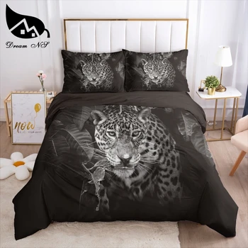 Svajonė NS Black Wolf Big Cat Cheetah jogo de cama Patalynės, Namų Tekstilės Nustatyti Karalienė Patalyne, Antklode Padengti Užvalkalas Patalynės Komplektai