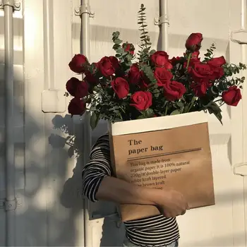 5vnt Kraft Gėlių Popieriniai Maišeliai Rose Pakuotės, Dėžutės Valentino Diena, Vestuvių Dalyvavimo Šalies Dekoro Prekių Puokštė Dovanų Pakavimas