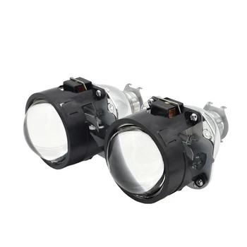 2.5 Colio Bi Xenon Hid Projektoriaus Objektyvas DRL Spiralės Hotwheel angel eyes LED Dual Halo gaubtus MaskH4 H7 įrengti automobilių surinkimo komplektas