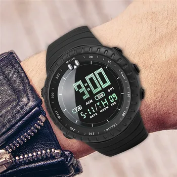Mados vyriški Žiūrėti Skaitmeninis LED Laikrodžių, Elektroninių Chronograph Sportas Veikia Vyrus Žiūrėti karinės Laikrodis vyras fitneso laikrodis