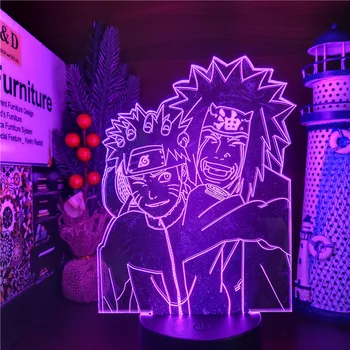 Naruto 3D Lempos Uzumaki Naruto Jiraiya Anime Naktį Šviesos Miegamojo Puošimas Lampara Kalėdų Dovana Vaikams Žibintai Kūrybos Apdailos Apšvietimas