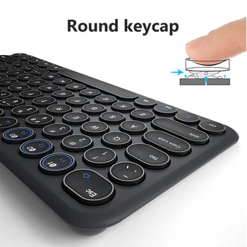 Raundas Keycap Silent Žaidimų Klaviatūra, Bluetooth, Wireless Keyboard