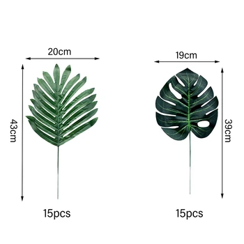 ELEGANTI-30 Vnt 2 Rūšių Didelių Dirbtinių Palmių Lapų Dirbtiniais Tropinių Augalų Lapai Monstera Lapai Lapai Havajų Luau Šalis Jungl