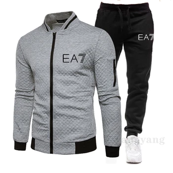 Ea7 naujas sporto prekės, vyrų kostiumo užtrauktuką gobtuvu striukė atsitiktinis sportinę rudenį ir žiemą šilta, plius paltai, vyriški drabužiai