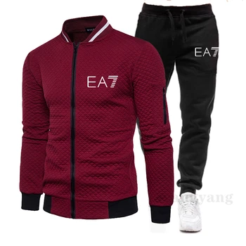 Ea7 naujas sporto prekės, vyrų kostiumo užtrauktuką gobtuvu striukė atsitiktinis sportinę rudenį ir žiemą šilta, plius paltai, vyriški drabužiai