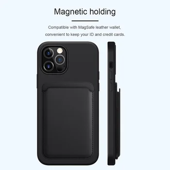 Nillkin Magnetinio Atveju iPhone 12 Pro Max 12 Mini Atveju Flex Grynas Magnetinės Silikoninės Galinį Dangtelį, Įstatykite Magsafe Belaidis Kroviklis