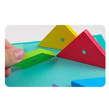 Vaikų Smegenų Erzinti Magnetinė 3D Dėlionė, Dėlionės Tangram Žaidimas Montessori Mokymo Švietimo Piešimo Lenta Žaidimai Žaislą Dovanų