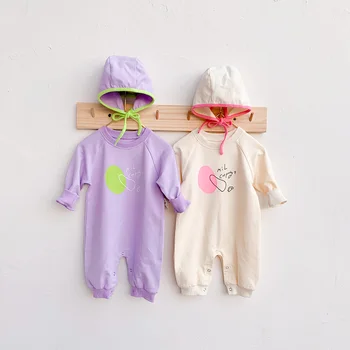 MILANCEL 2020 kūdikiams rudenį naujų kūdikių mergaičių drabužius ilgomis rankovėmis kūdikiams berniukai romper kūdikių outwear nemokamai skrybėlę