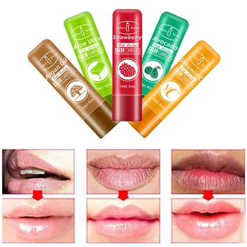Aichun Lūpų Balzamas Vaisių Serijos Spalvos-keičiasi Lūpų Priežiūros Drėkina ir Drėkinantis Anti-džiovinimo lūpų dažų Braškių Aloe Vera 4ml