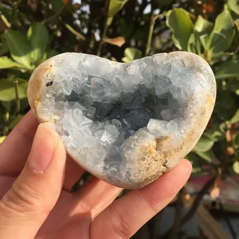 290g Gamtos mėlyna celestite kvarco Kristalo Mineralinių Pavyzdys širdies