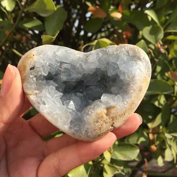 290g Gamtos mėlyna celestite kvarco Kristalo Mineralinių Pavyzdys širdies