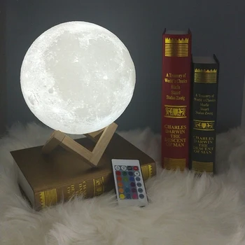 3D Spausdinimo Mėnulio Lempos 20cm 18cm 15cm Spalvinga Pakeisti Pritemdomi Įkraunamą Jutiklinį USB Led Nakties Šviesos Namų Puošybai Kūrybos Dovana