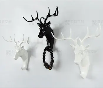 3D gyvūnų galvos sienos kabliukų Aukso Elnias sieninio laikiklio namų reikmenys dervos kabliukas sumalti Kabliai vonios kambarys