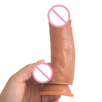 Storas & Trumpas PVC Dildo Masturbator Realistiškas Penis Penis Pūlingas Makšties Gėjų Prostatos Masturbacija Analinis Kaištis Sekso Žaislai Moterims, Vyrams