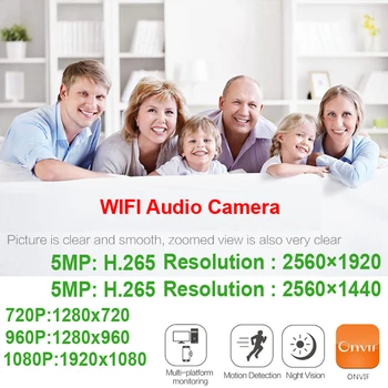 5MP HD Belaidžių IP kamerų 1080P Lauko Vandeniui Cam Garso Kulka Cctv Saugumo Priežiūros IPCam Onvif P2P WIfi Namų Kamera