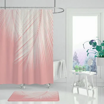 Vonios kambarys dušo užuolaidos tropinių augalų dušo užuolaidų, namų apdailos vonios kambarys vonios kambarys dušo užuolaidos durų pagalvėlė padengti
