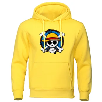 Vienas Gabalas Rudenį Puloveris Kaukolė Luffy Vyrų hoodie palaidinės prakaito homme Japonų Anime Harajuku Hip-hop stiliaus hoodies kailis