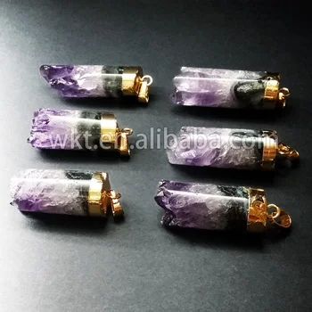 WT-P295 !! natūralių kristalų pakabučiai turo kubo formos, akmens karolius su deep purple