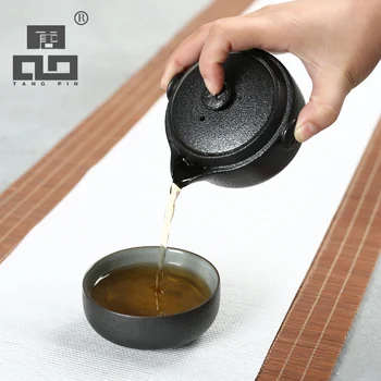 TANGPIN 2017 naują atvykimo juoda indų keramikos arbatinukas arbatos puodelio gaiwan nešiojamų kelionių arbatos rinkinys