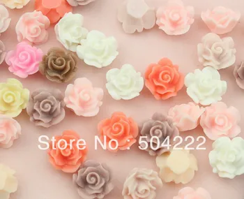 200pcs vidutinio dydžio spalvinga Dervos Rose matte pastelinių Butas Atgal Cabochon žavesio dėl Bobby Smeigtukai, Gėlių Žiedai, Pakabučiai