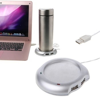 USB Arbatos, Kavos Puodelio, Puodelis Šilčiau Šildytuvas kilimėlis su 4 Port USB Hub Nešiojamas KOMPIUTERIS