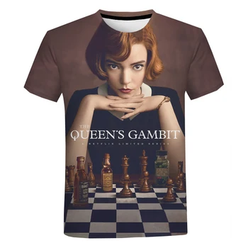 3D marškinėliai Vyrams Vasaros Hip-Hop Grafinis Trumpas Rankovės Atspausdinta Tee Queen ' s Gambit Filmus womenT Marškinėliai