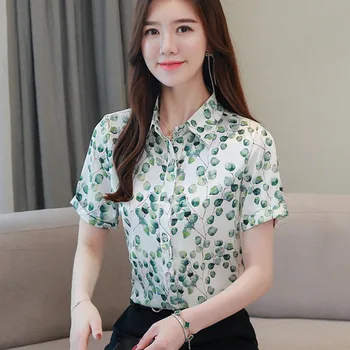 Korėjos Šilko Moterų Marškinėliai Moterims Satino Palaidinė Marškinėliai Office Lady Spausdinti Šilko Marškinėliai Topai Plius Dydžio Palaidinukės Blusas Mujer De Moda 2020 M.