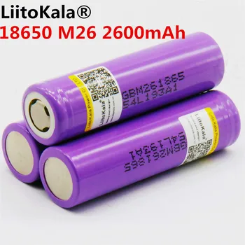 4LiitoKala originalus už LG M26 18650 10A 18650 li-ion akumuliatorius 2600 mah baterija, saugus energijos ecig / motoroleris