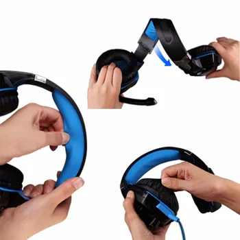 Kompiuterio Stereo on-ear Žaidimų Ausinės, Gilus Baritonas Žaidimas Ausinės Gamer Ausines su Mikrofonu Mic LED Šviesos PC Žaidimas
