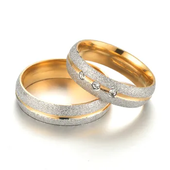 Vestuvių Žiedai Vyrams ir Moterims AAA Cirkonis Paprastu būdu Rose Aukso Spalvos Vestuvinis Papuošalų Pora Žiedas Meilužio Dovanų Didmeninės